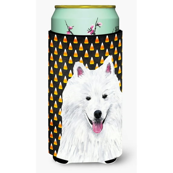 American Eskimo Candy Corn Halloween Portrait Tall Boy Hugger