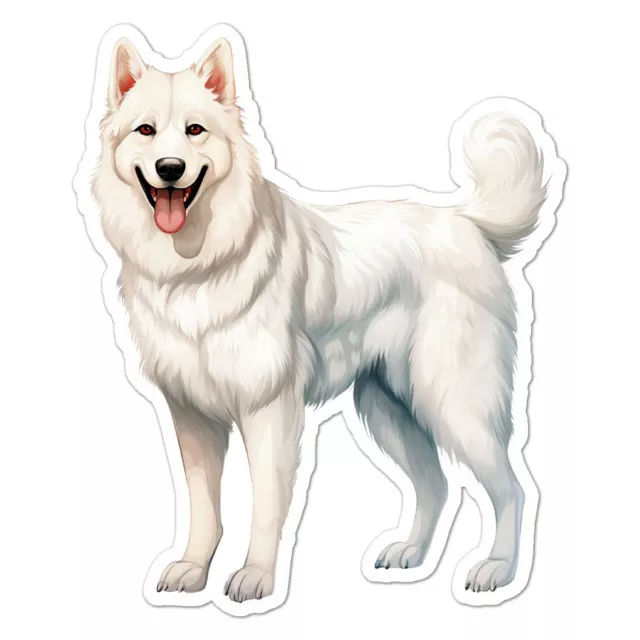 American Eskimo Dog Sticker Indoor Outdoor Phone Decal Water Bottle ...