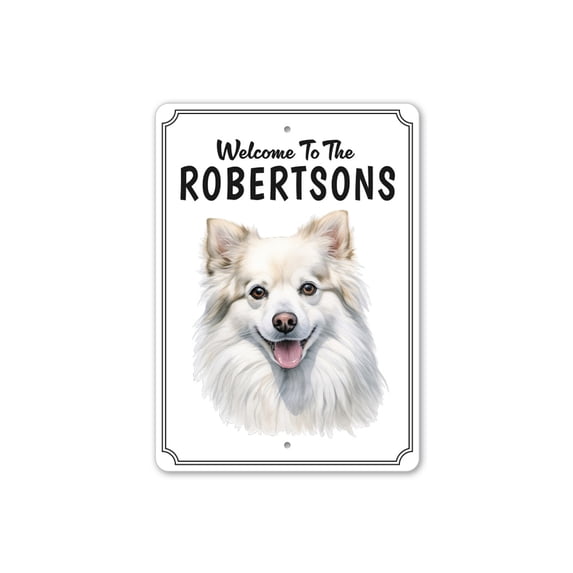 American Eskimo Dog Welcome To Personalized Aluminum Metal Decor Sign - 10x14 inches