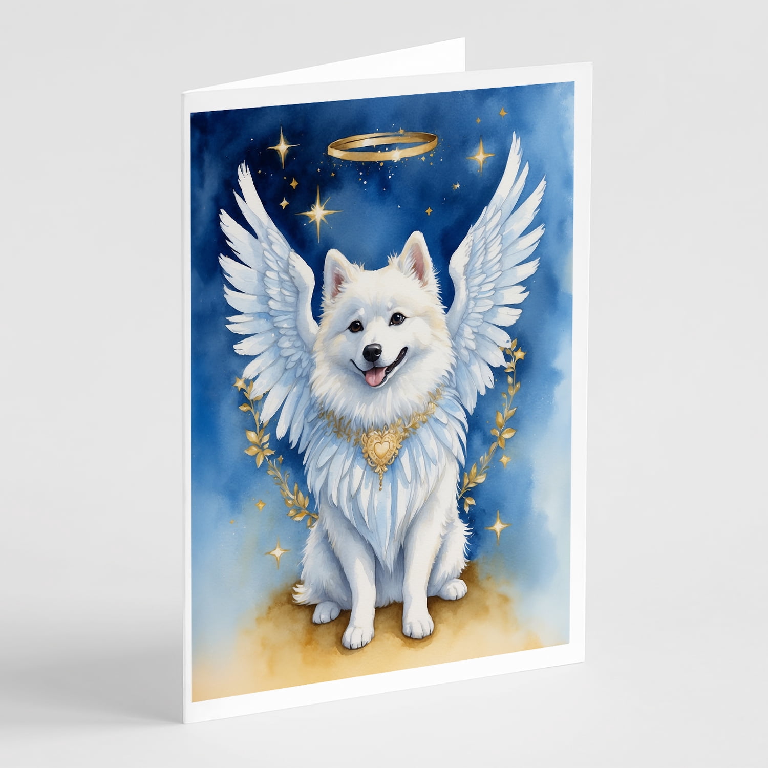 American Eskimo My Angel Greeting Cards Pack of 8 7 in x 5 in