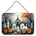 thumbnail image 1 of American Eskimo Spooky Halloween Wall or Door Hanging Prints 8 in x 12 in, 1 of 4