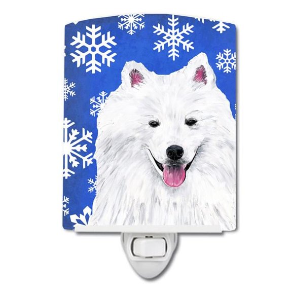 American Eskimo Winter Snowflakes Holiday Ceramic Night Light
