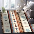 thumbnail image 1 of American Ethnic Totem Area Rugs Retro Indian Geometry Washable Carpet Indoor Non Slip Machine Breathable Durable Front Entrance Floor Decor 5x7 Non-slip Soft Living Room Bedroom, 1 of 5