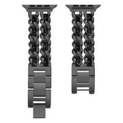 American Exchange Ladies Metal Strap for Apple Watch 38mm & 40mm, Gunmetal/Black Silver Glitter