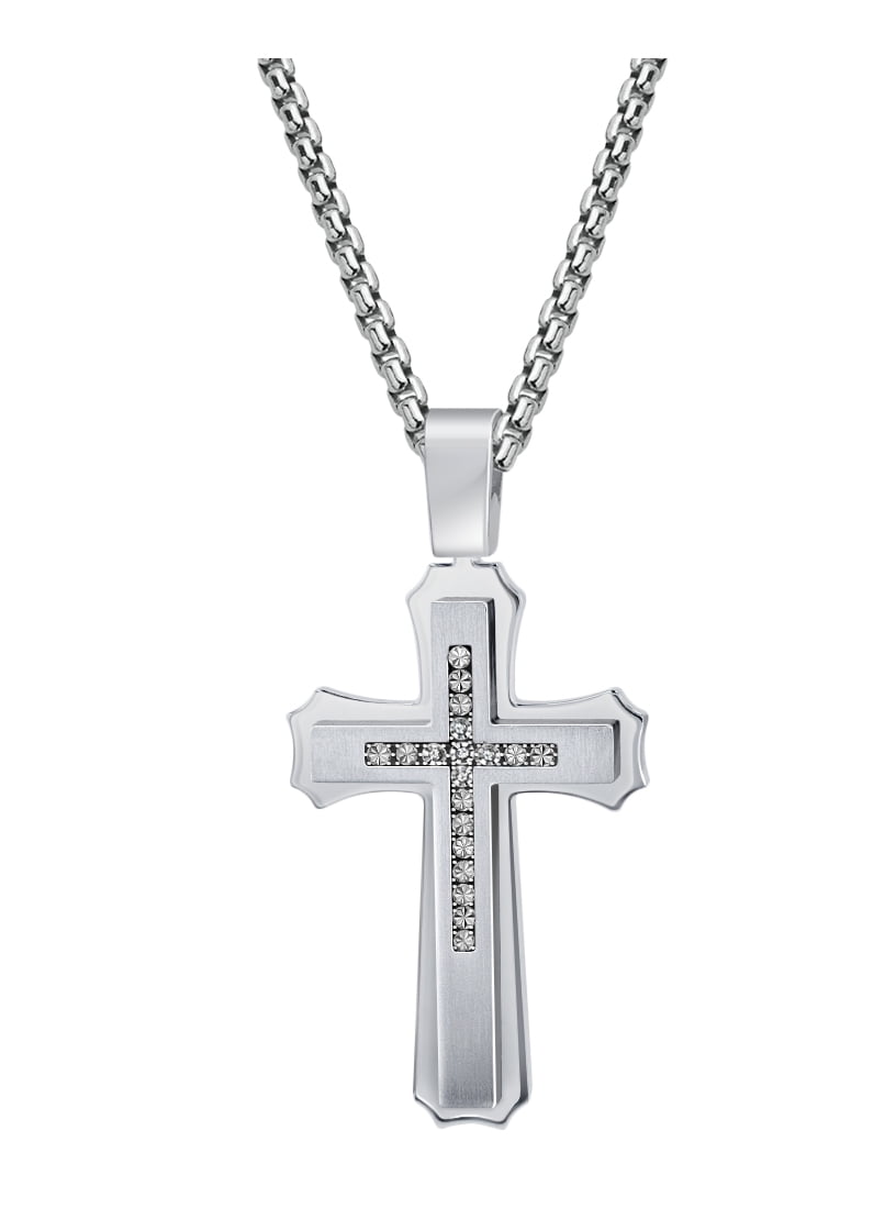 Waterproof Silver Cross Necklace for Men