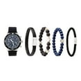 thumbnail image 1 of American Exchange Men's Leather Analog Watch and 4 Piece Bracelet Set, Matte Navy/Black, 1 of 3