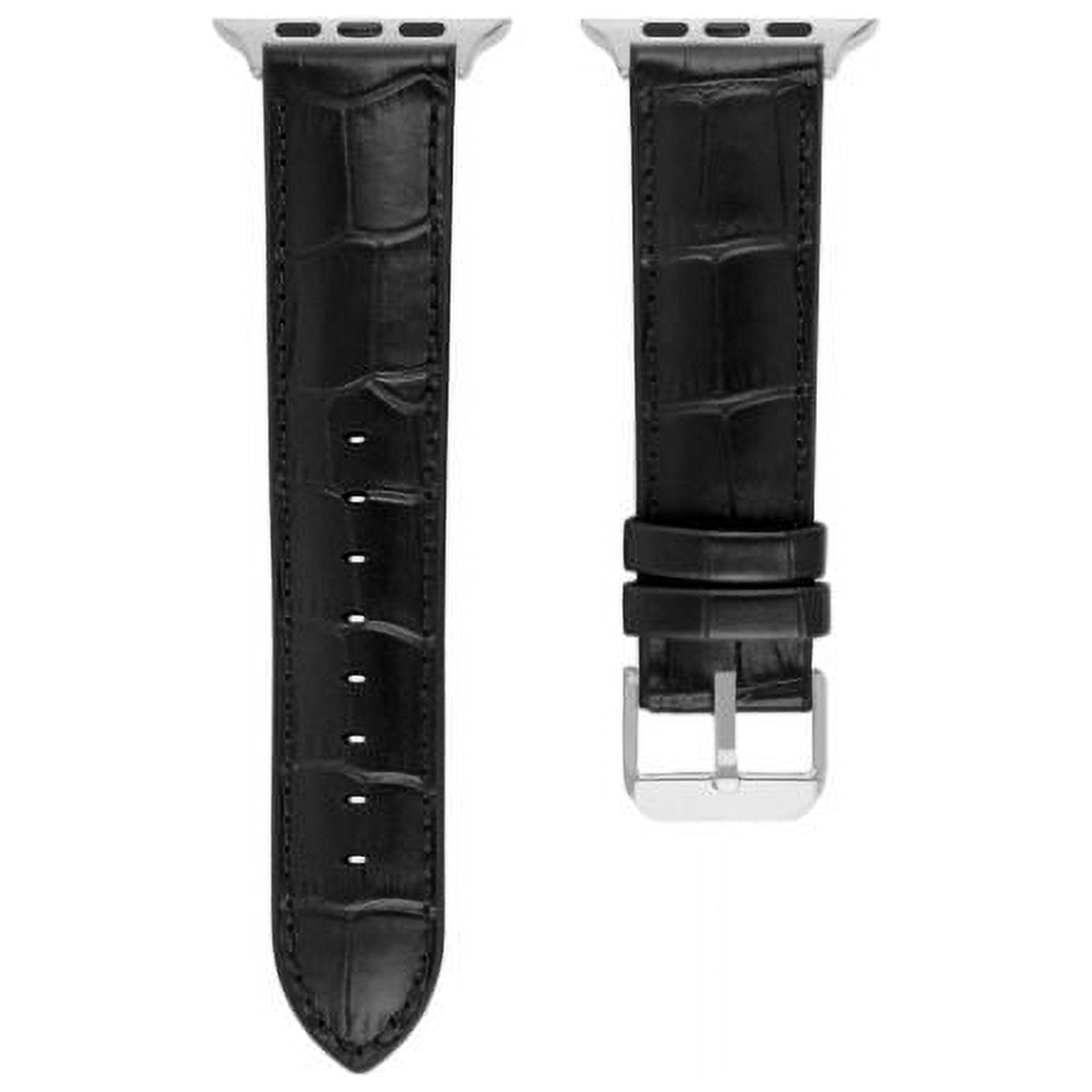 American Exchange Men's Watch Strap, Silver/Black 4244mm
