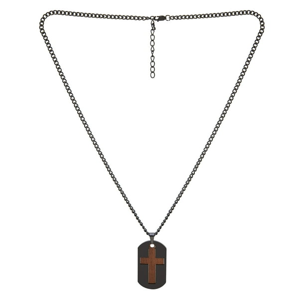 American Exchange Wood/Stainless Steel Gunmetal/Brown Pendant