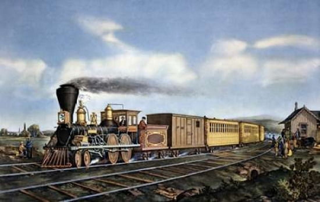 American Express Train Canvas Art - Currier and Ives (12 x 18)