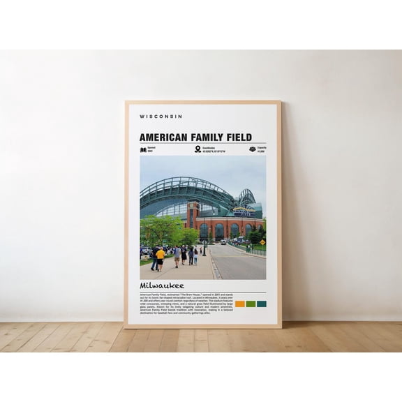 American Family Field Milwaukee Baseball Stadium Art Unframed Paper Print