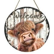 American Farm Cattle Yak Welcome Door Hanging Door Plate Festival Home Door Wall Decoration Listing