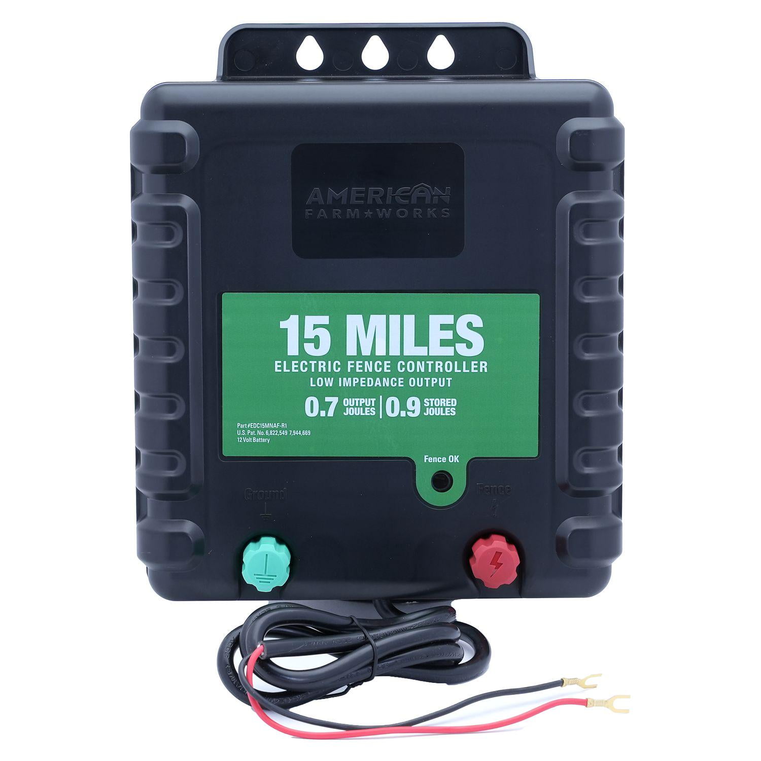 American FarmWorks 0.7 Joule 15-Mile Battery-Powered Low Impedance Electric Fence Charger