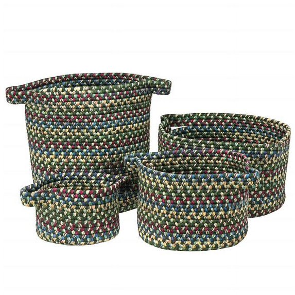 American Farmhouse Vintage Basket Set, Forest Green - 4 Piece