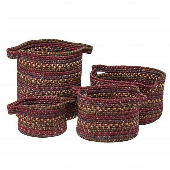 American Farmhouse Vintage Basket Set, Maroon - 4 Piece