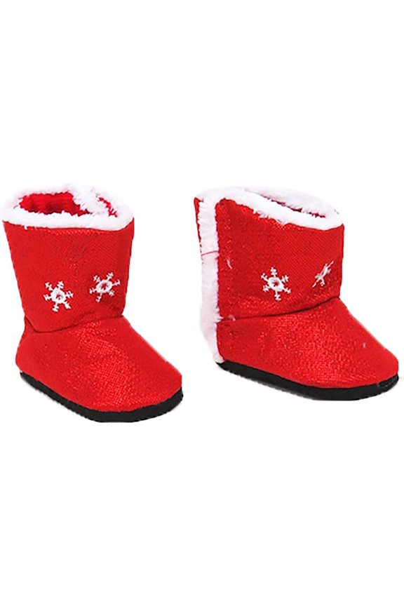 Doll Red and White Snowflake Boots Made for 18 inch Dolls