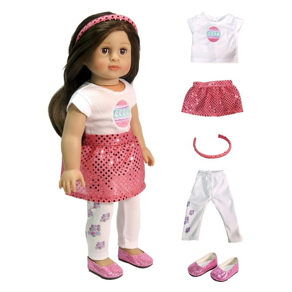 American Fashion World Easter Egg Outfit with Headband and Shoes Made to fit 18 inch Dolls