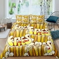 American Fast Food Duvet Cover Pizza Hotdog Hamburger Print Bedding