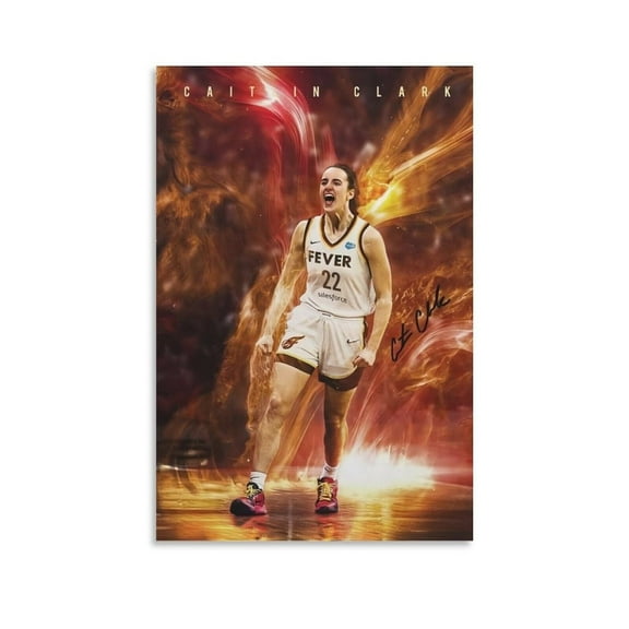 American Female Basketball Player Caitlin Clark Canvas Wall Art Poster For Room Aesthetic And Decor Poster For Bedroom Living Room Bathroom Kitchen Office Decor