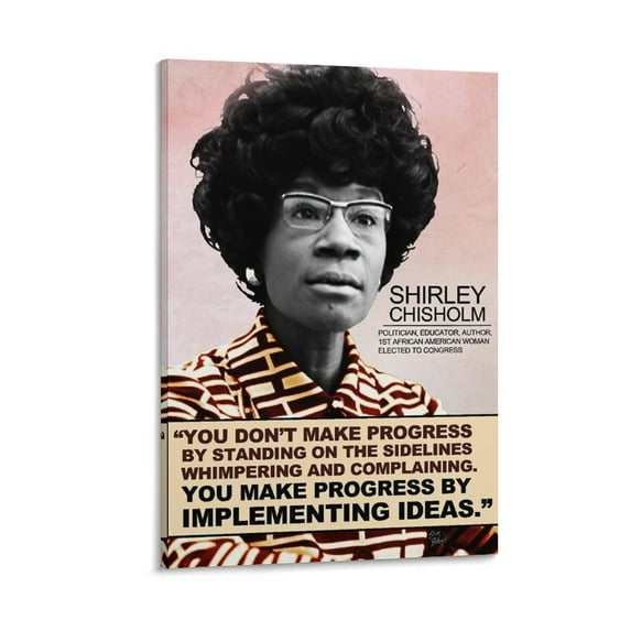 American Feminists Shirley Chisholm Retro Poster Wall Art Poster Scroll Canvas Painting Picture Living Room Decor Home 12x18inch(30x45cm)