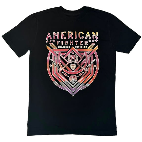 American Fighter Youth Kids T-Shirt Reflective Print Lost Springs Tee in Black (Large, Black)