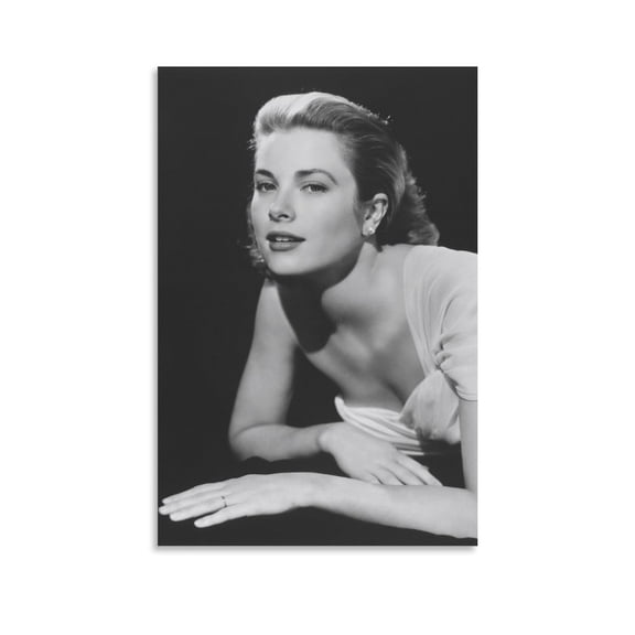 American Film Actresses Grace Kelly Black And White Sexy Poster Room Aesthetic Poster Print Art Wall Painting Canvas Posters Gifts Modern Bedroom Decor 12x18inch(30x45cm)