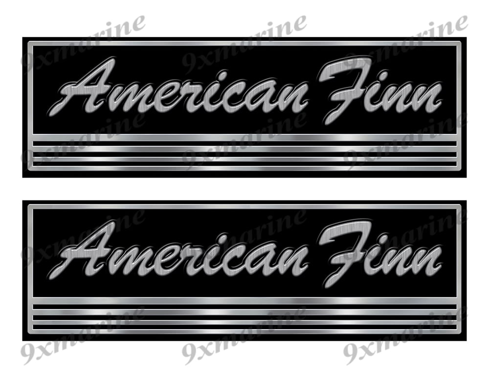 American Finn Custom Stickers - 10 inch long set. Remastered Name Plate