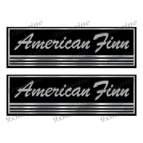 American Finn Custom Stickers - 10 inch long set. Remastered Name Plate