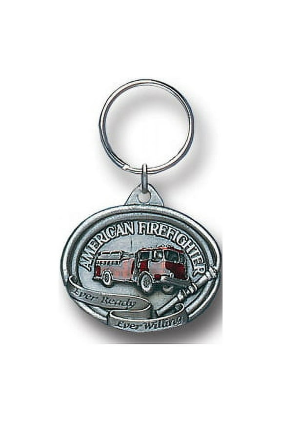 American Fire Fighter Pewter Keychain