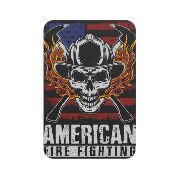 American Fire Fighter Skull Acrylic Fridge Magnets Decorative Refrigerator Magnets for Kitchen Office Whiteboard Locker