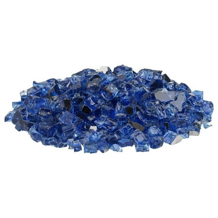 American Fire Glass 10 Pound Jar 1/2 Inch Reflective Fire Glass, Cobalt Blue