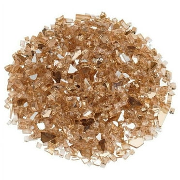 American Fire Glass AFF-CHAMRF-10-J 0.25 in. Champagne Reflective Fire Glass - 10 lbs