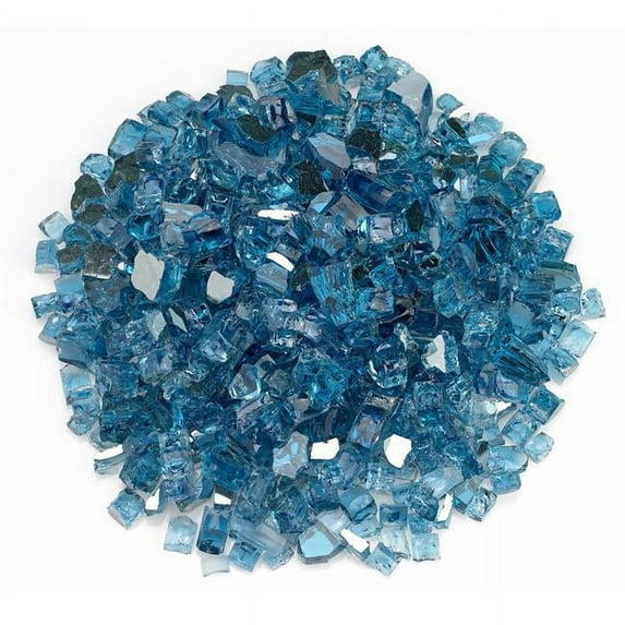 American Fire Glass AFF-PABLRF12-10-J 0.5 in. Pacific Blue Reflective Fire Glass 10 lbs Jar