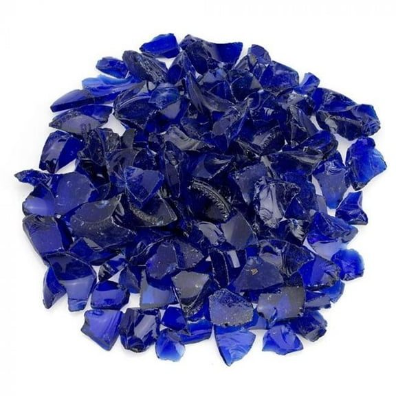 American Fire Glass CG-DKBLUE-M-10-J Dark Blue Recycled Fire Pit Glass, Medium - 10 lbs