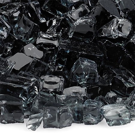 American Fire Glass Classic Fire Glass, 1/2in., Black, 10 Pounds
