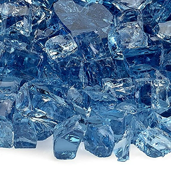 American Fire Glass Classic Fire Glass, 1/2in., Pacific Blue, 10 Pounds