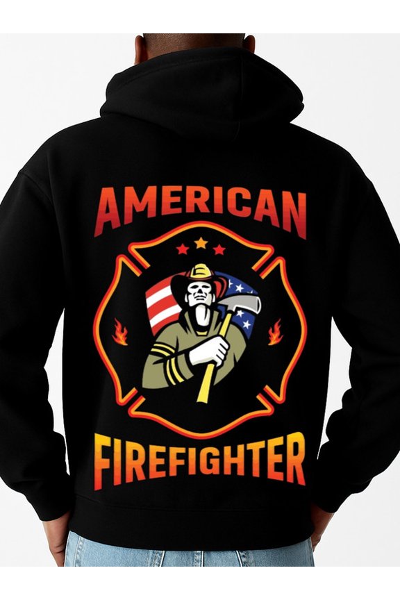 American Firefighter 1 pcs Couple hooded sweatshirts hoodies aesthetic funny elegant winter black Drawstring Comfortable Oversized Hooded Pullover Sweatshirt Funny Unisex hoodie