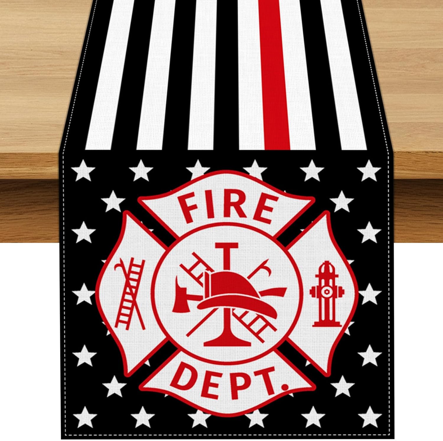 Firefighter Pool Table American Firefighter Flag Table Runner USA Fire Fireman Themed Party ...