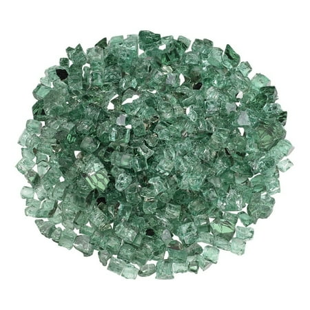 American Fireglass 10 LB Bag 1/2 Inch Reflective Fireplace Glass, Evergreen