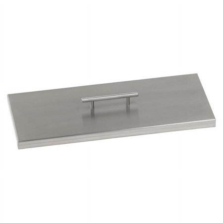 American Fireglass  18 x 6 in. Stainless Steel Cover for Rectangular Drop-In Fire Pit Pan