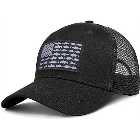 American Fish Flag Trucker Hats - Fishing Gifts for Men - Outdoor Snapback Fishing Hats Perfect for Camping and Daily Use