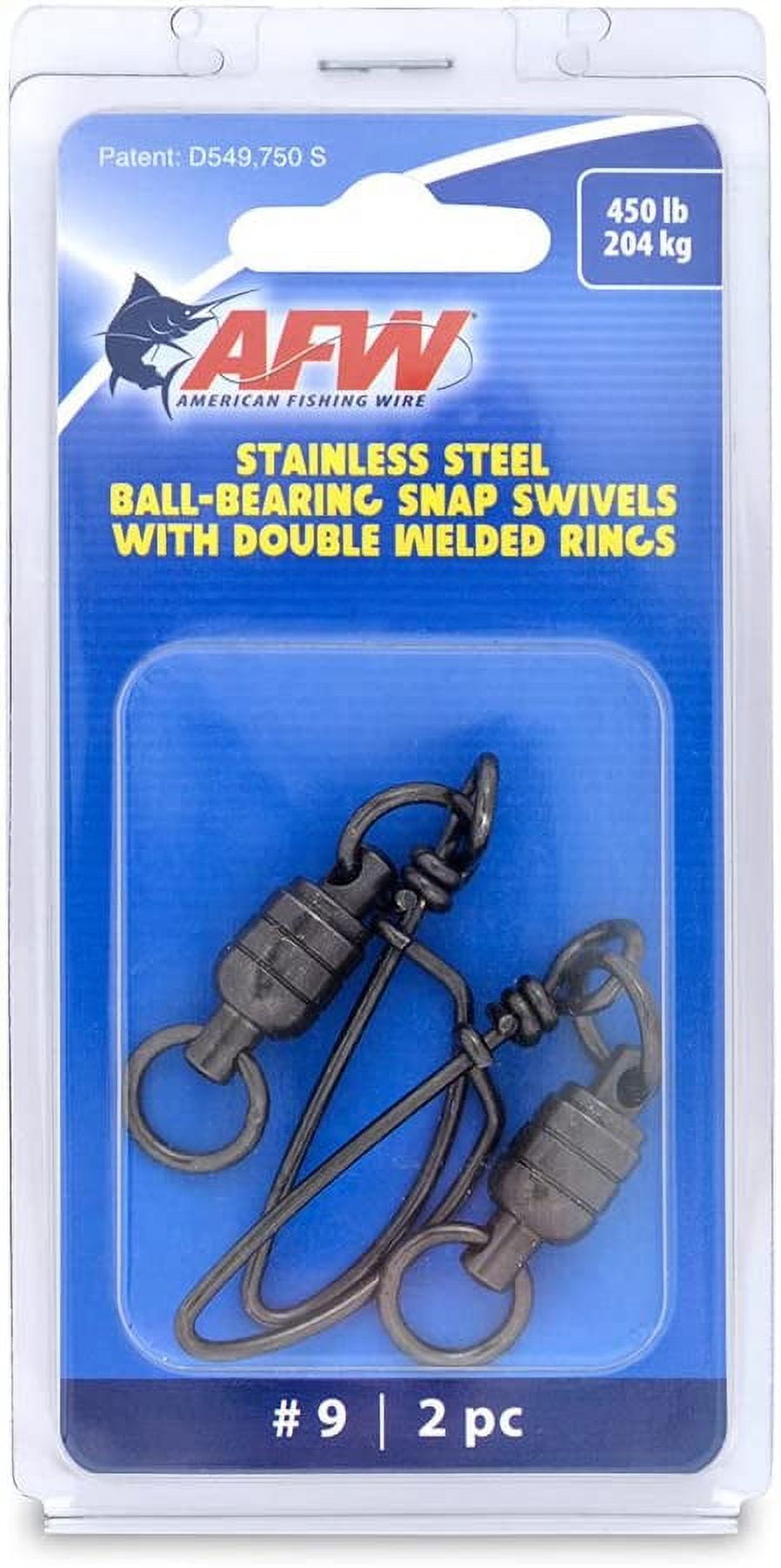 American Fishing Wire 9 Stainless Steel Ball Bearing Snap/Swivels