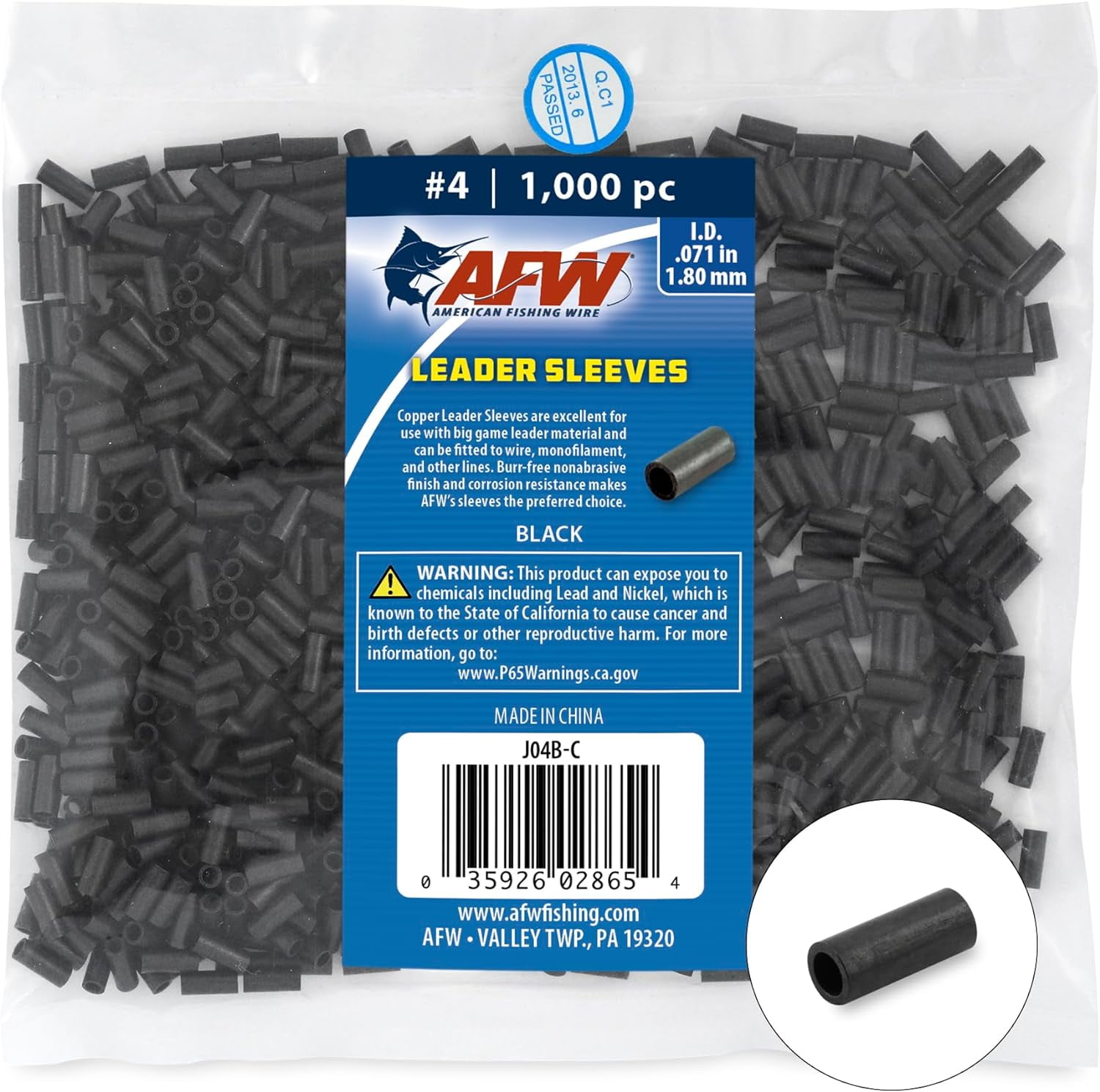 American Fishing Wire Double Barrel Crimp Sleeves – Copper, Black Burr ...