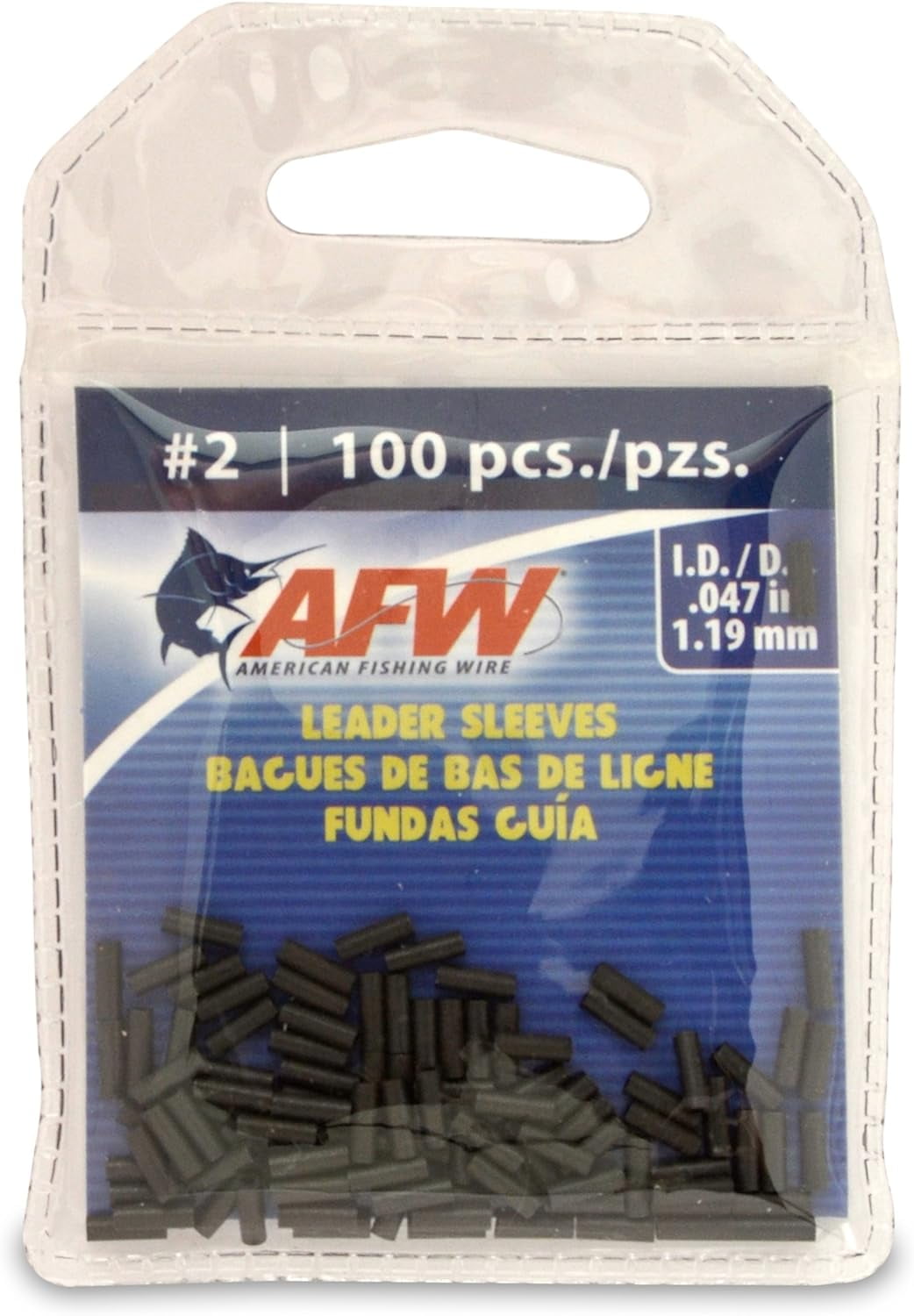American Fishing Wire Double Barrel Crimp Sleeves – Copper, Black Burr ...