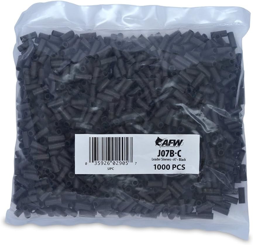 American Fishing Wire Double Barrel Crimp Sleeves Copper, Black Burr