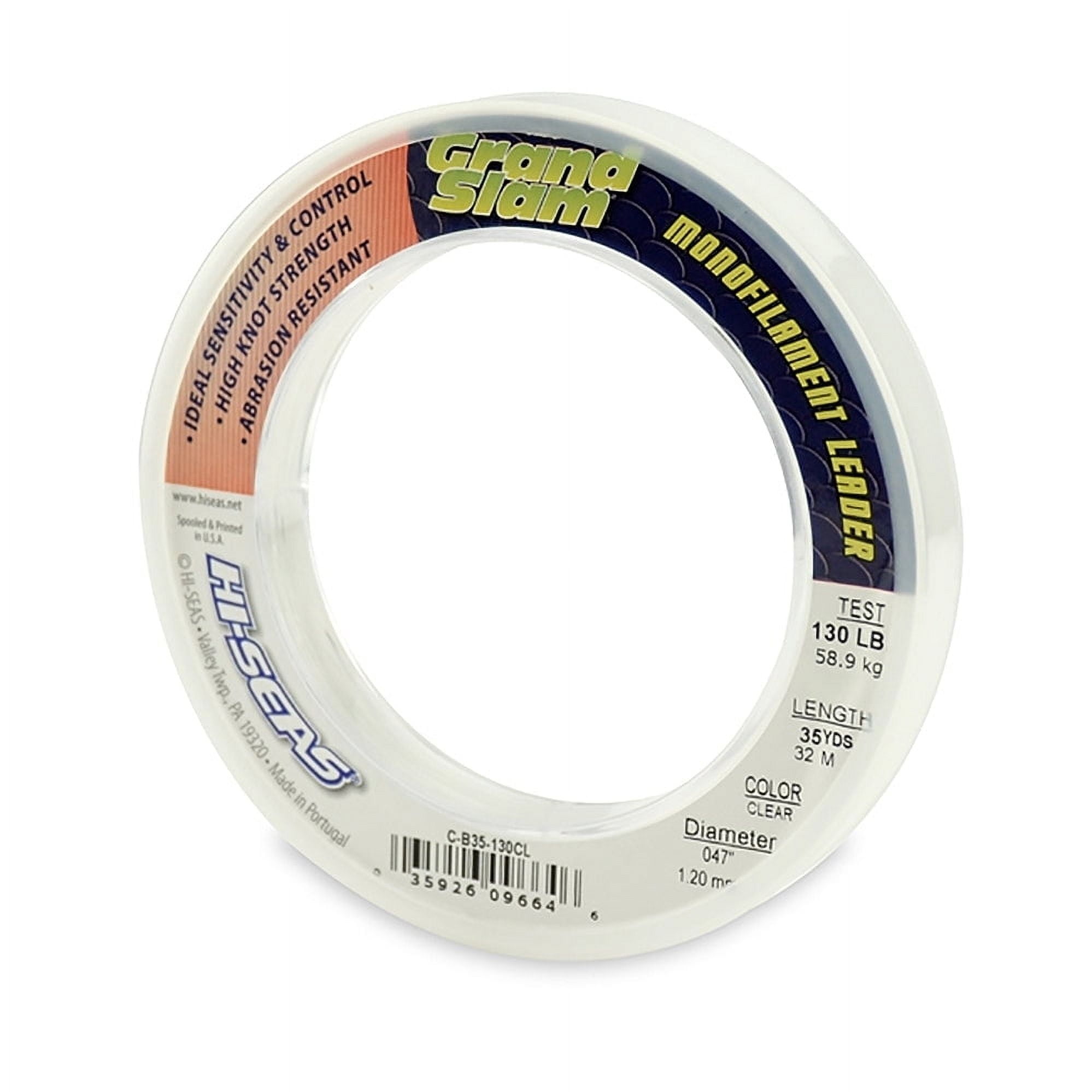 American Fishing Wire Hi-Seas Grand Slam 35-Yards 130 lb. Monofilament Fishing Leader, Clear