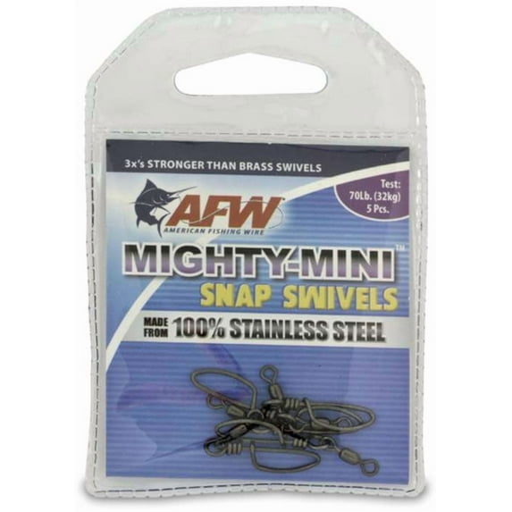 American Fishing Wire Mighty Mini Snap Swivels (100-Percent Stainless Steel) Multi-Colored