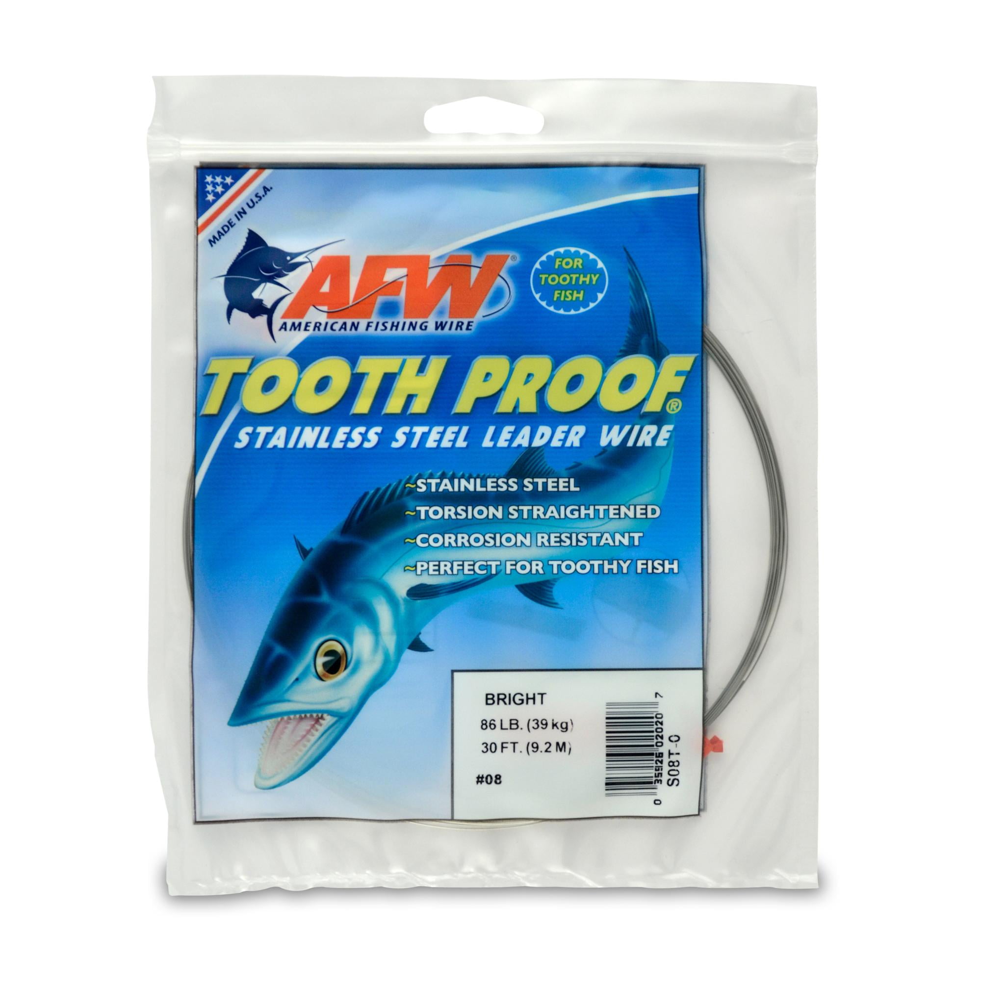 American Fishing Wire Tooth Proof Stainless Steel Single Strand Leader Wire Multi-Colored