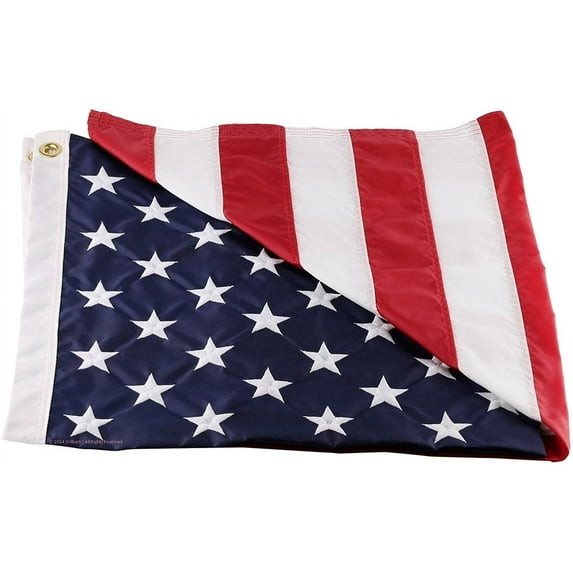 American Flag | American Flags for Outside 2x3 100% Made in USA Flag Embroidered Stars Sewn Stripes US Flag 2x3 Heavy Duty Outdoor , Nylon American Flag Made in USA