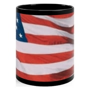 American Flag 11oz Black Mug