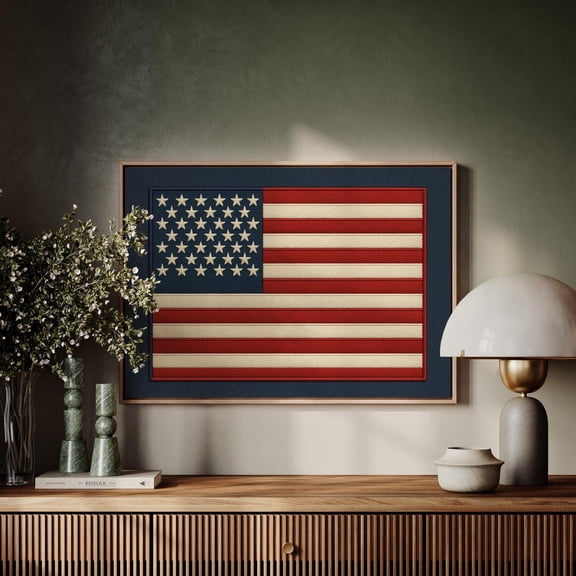 American Flag 1701 Vintage USA Heritage Art Unframed Paper Print